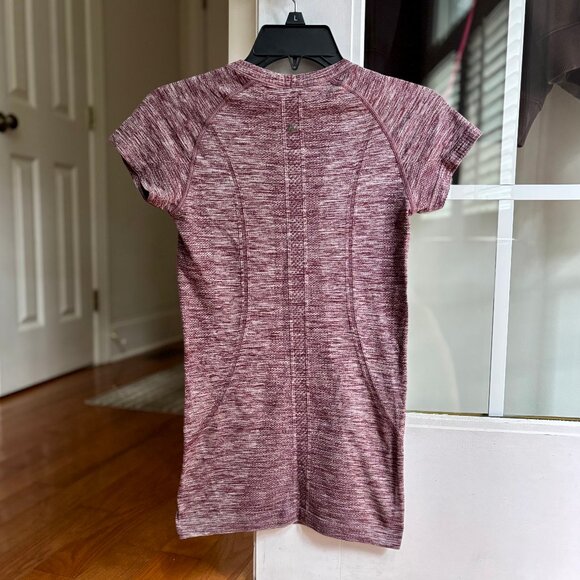 Lululemon Swiftly Tech Short Sleeve Hip Length Space Dye Maroon Womens Top 4 - Picture 4 of 10